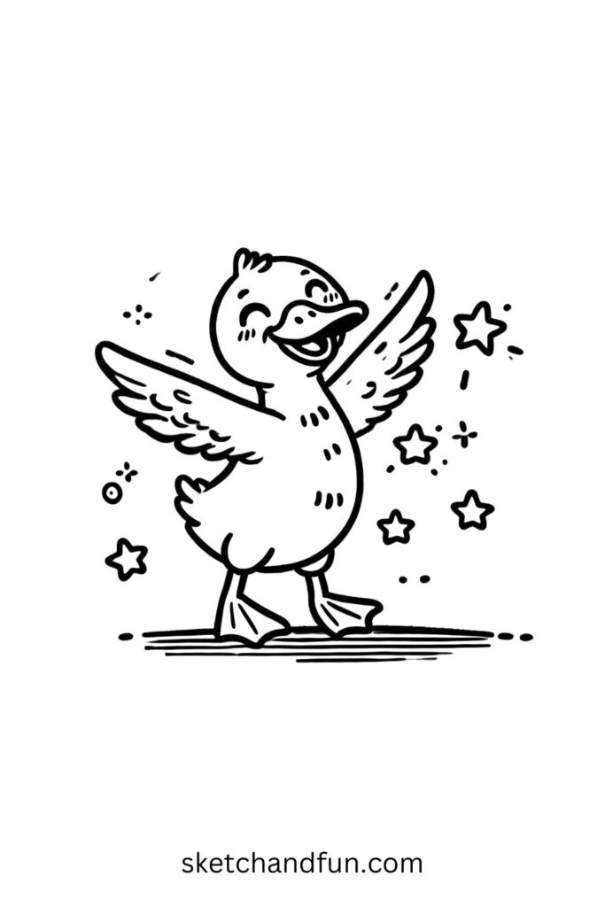 Happy Duck Drawing