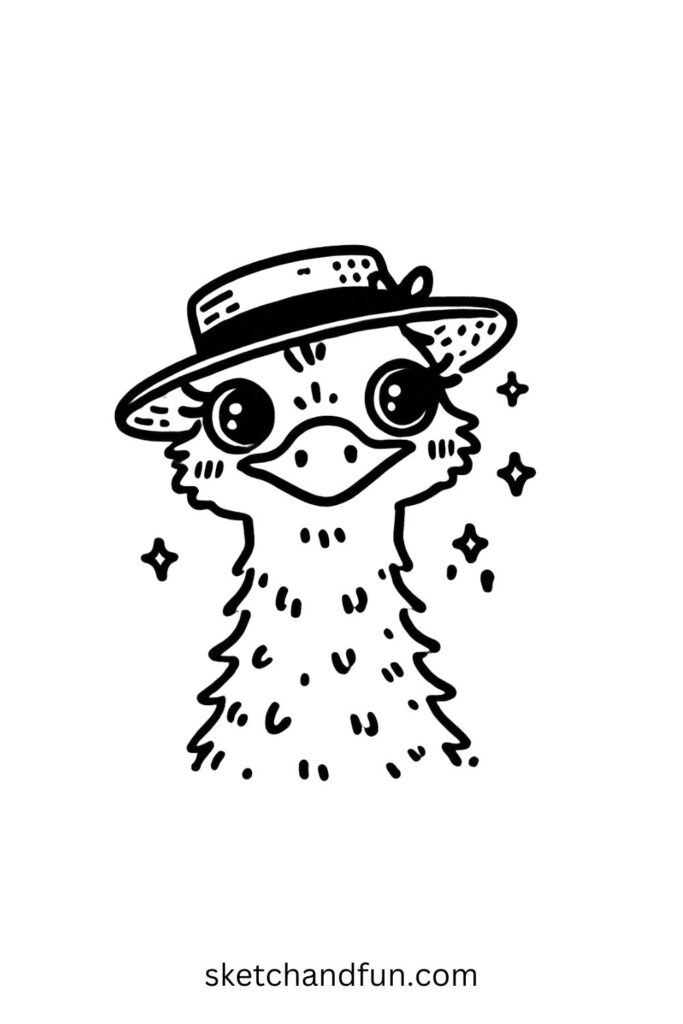 Emu with a Fancy Hat 