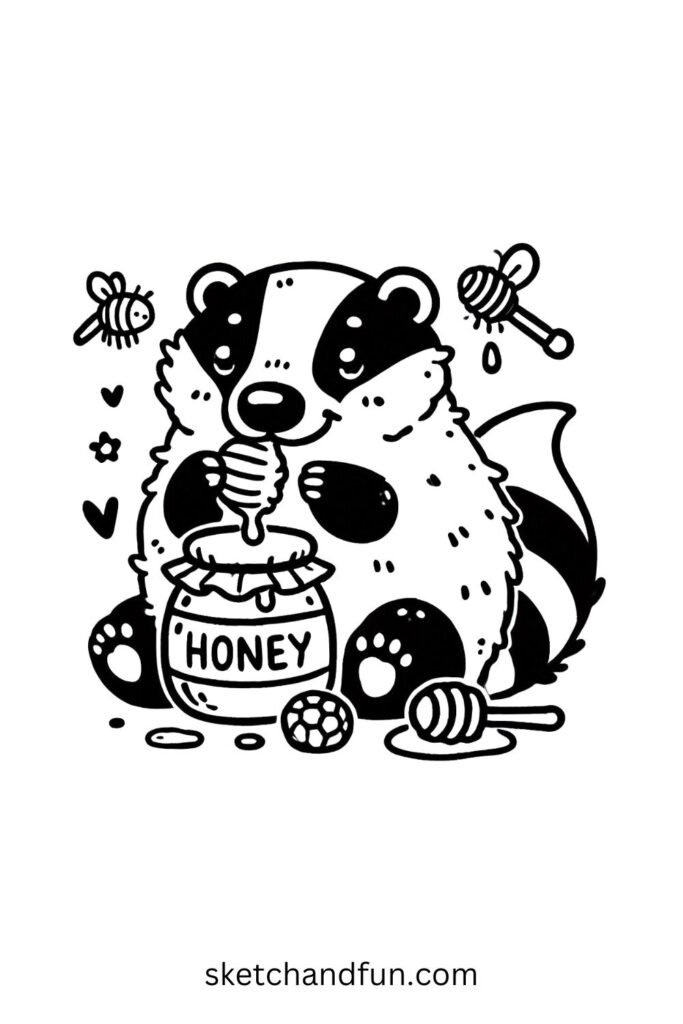 Badger Eating Honey 🍯