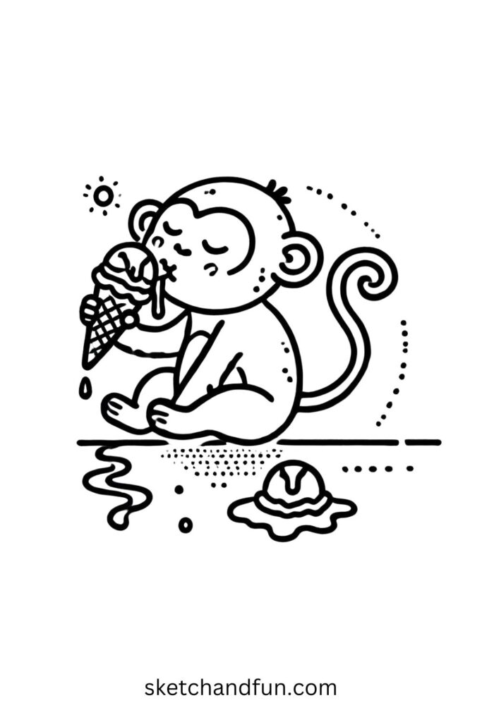 Monkey Eating Ice Cream