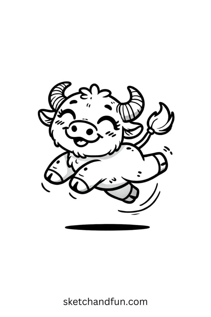 Happy Jumping Buffalo