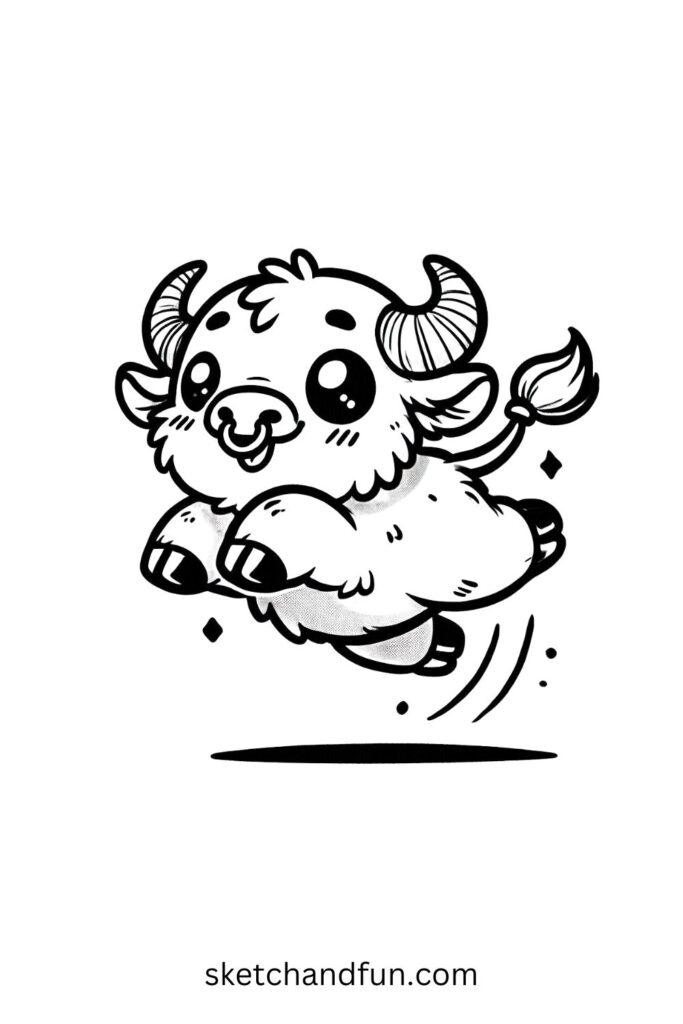 Happy Jumping Buffalo