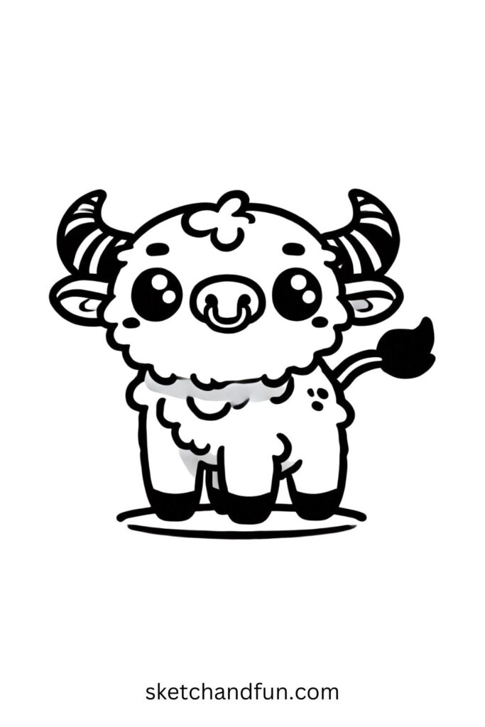 Kawaii Buffalo Drawing