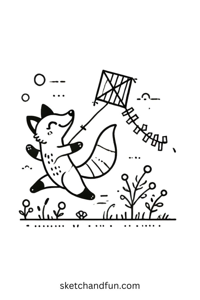 Fox with a Kite 