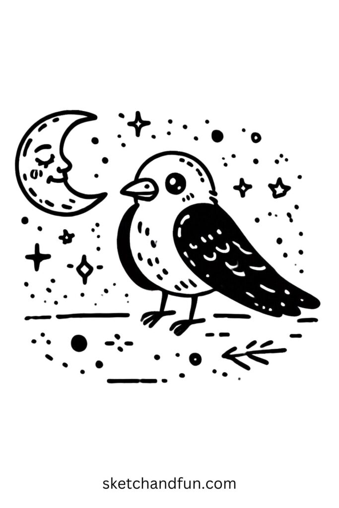 Crow and the Moon 🌙