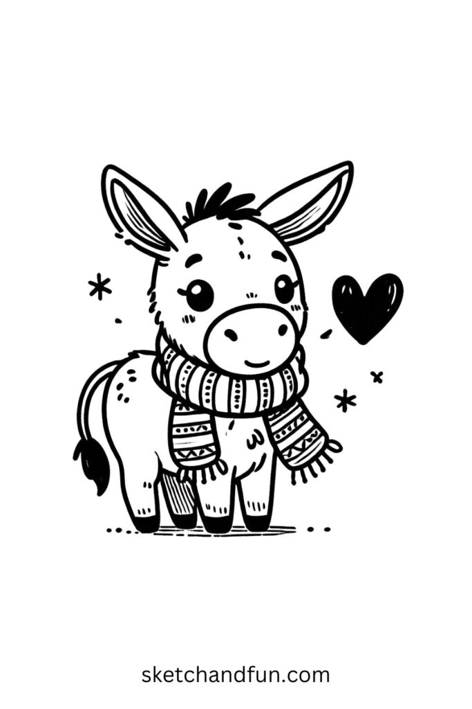 Cozy Donkey with a Scarf 