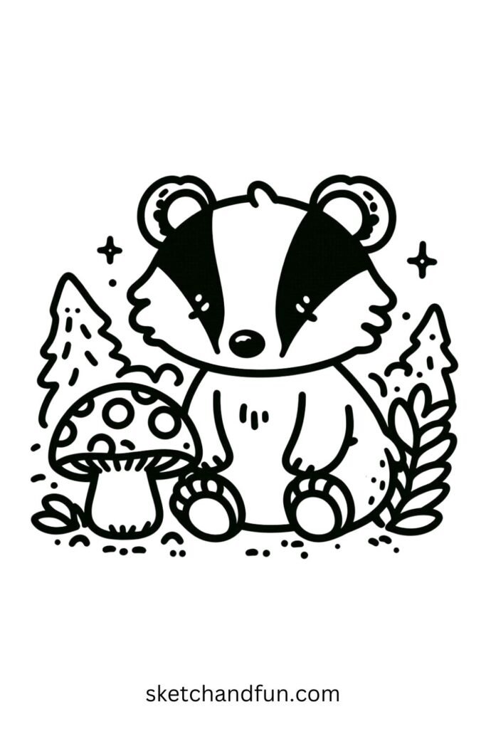 Badger with a Mushroom 🍄