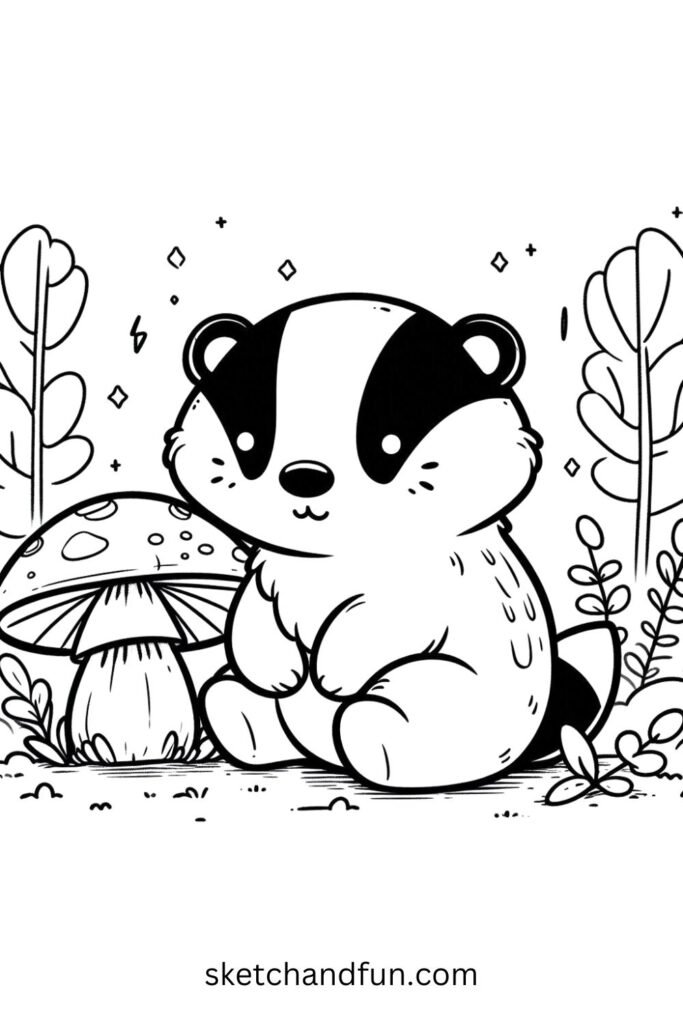 Badger with a Mushroom 🍄