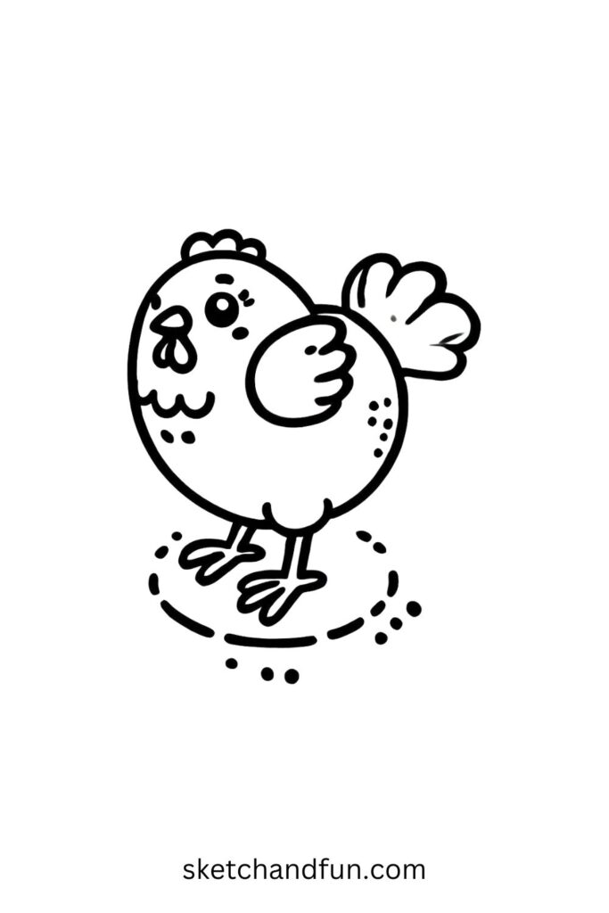 Cute Chicken Outline