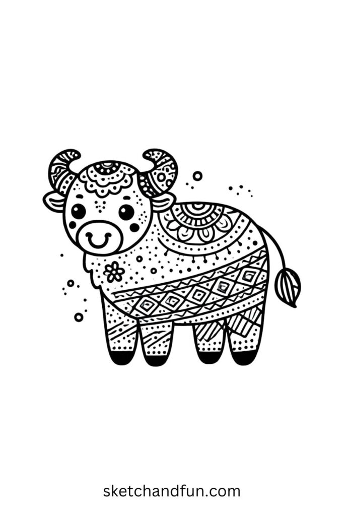 Buffalo Outline with Patterns