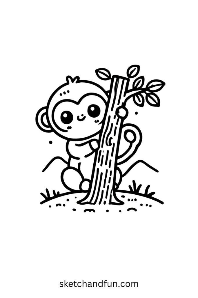 Monkey Peeking Out