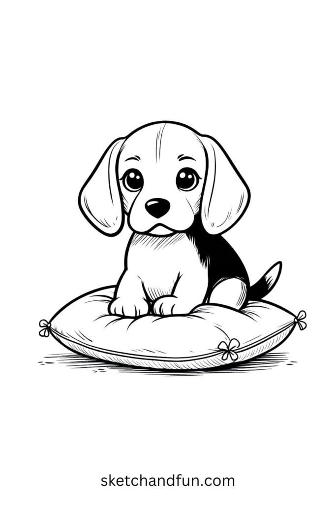 Beagle on a Cushion 