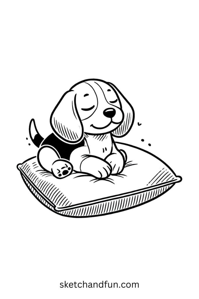 Beagle on a Cushion 