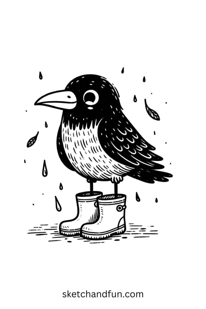 Crow in Rain Boots 👢