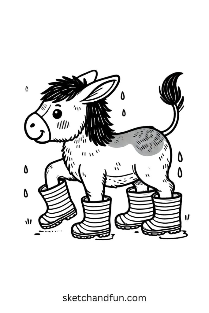 Donkey in Rain Boots ☔️