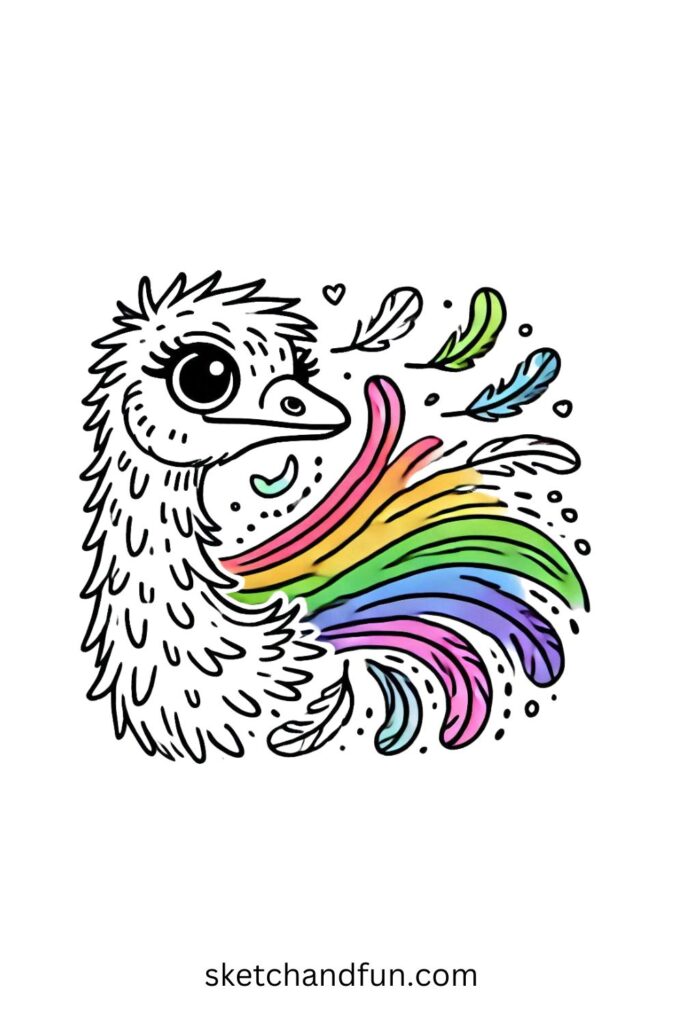 Rainbow Feather Emu 