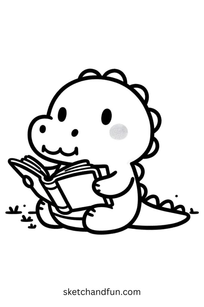 Crocodile Reading a Book 