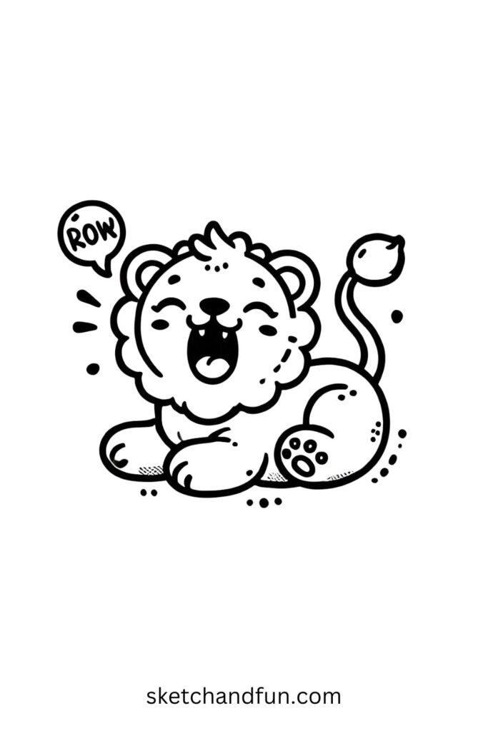 Roaring Baby Lion