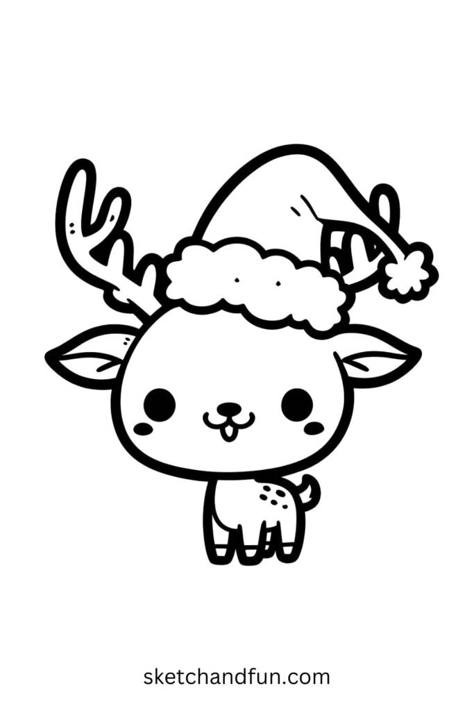 Reindeer with a Santa Hat