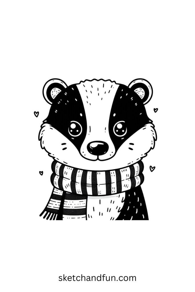 Badger in a Scarf 🧣