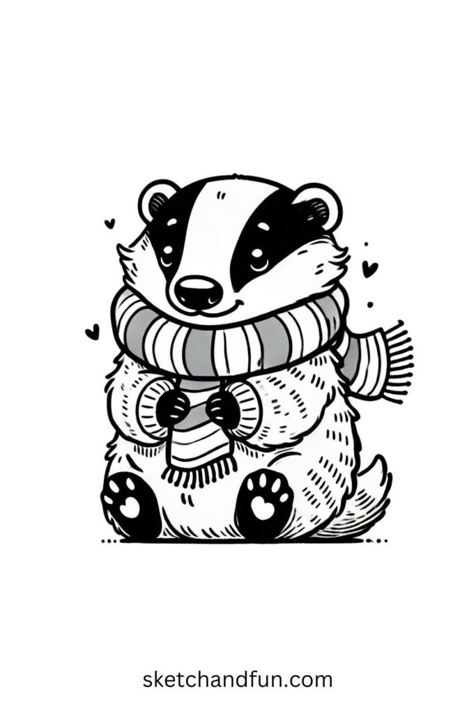 Badger in a Scarf 🧣