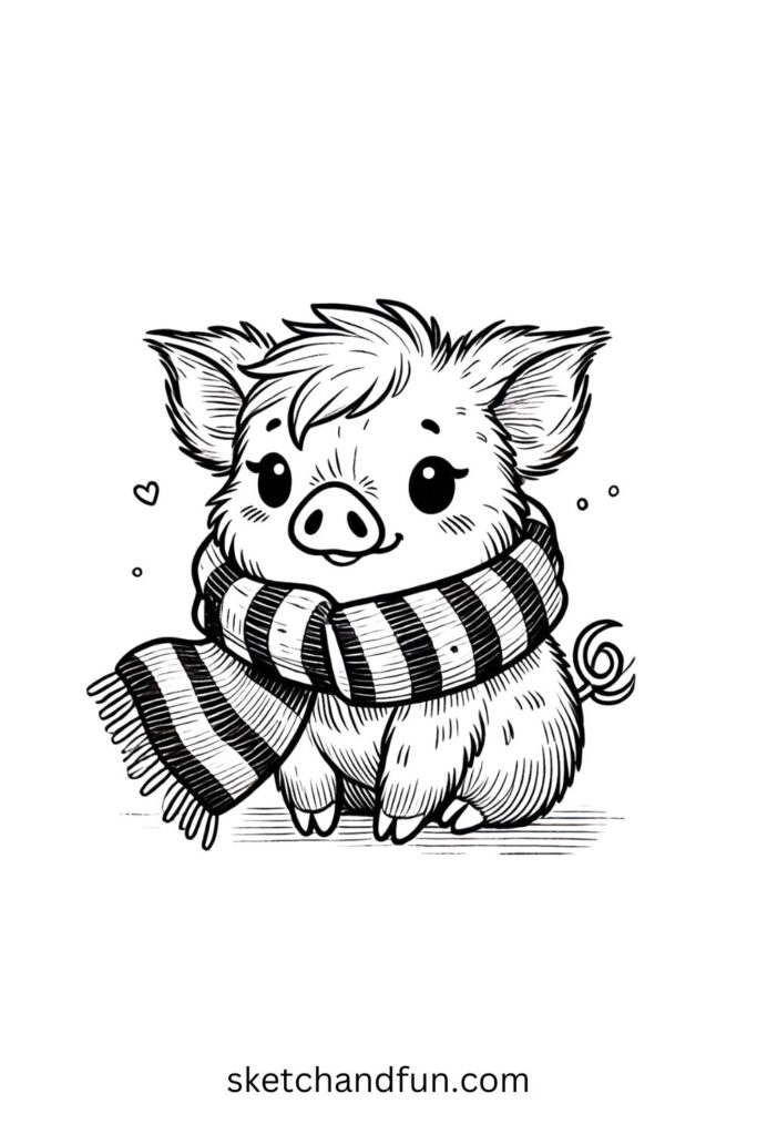 Wild Boar in a Scarf 