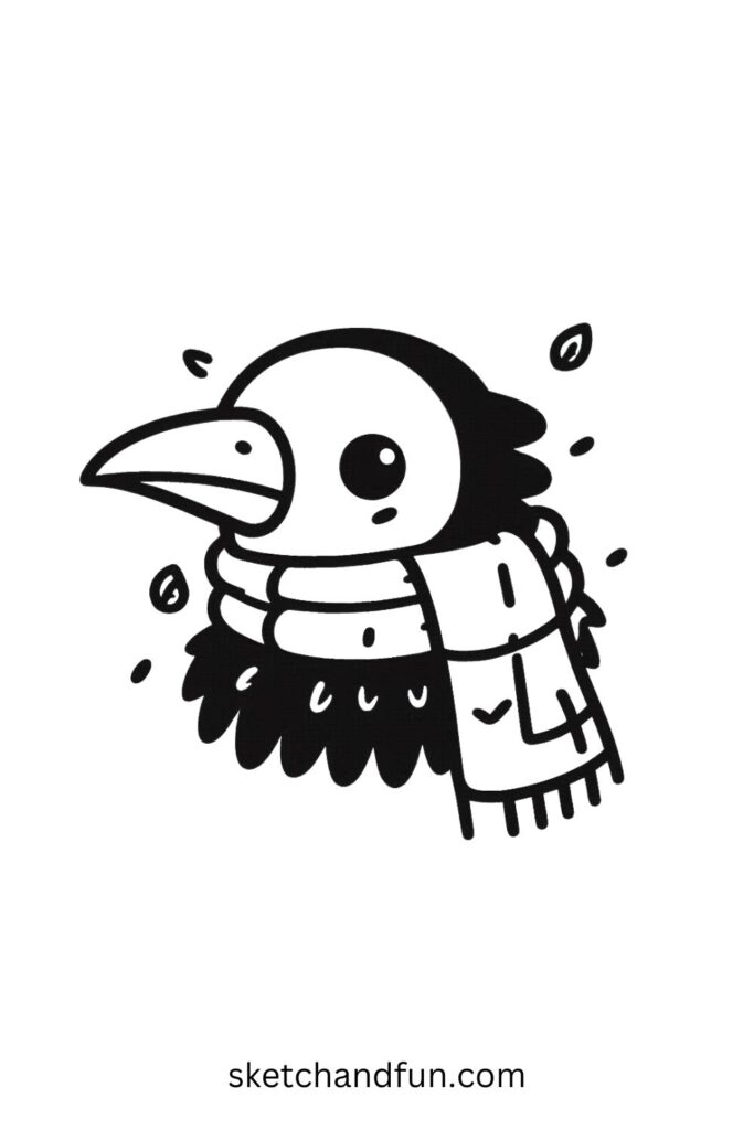 Crow with a Scarf 🧣