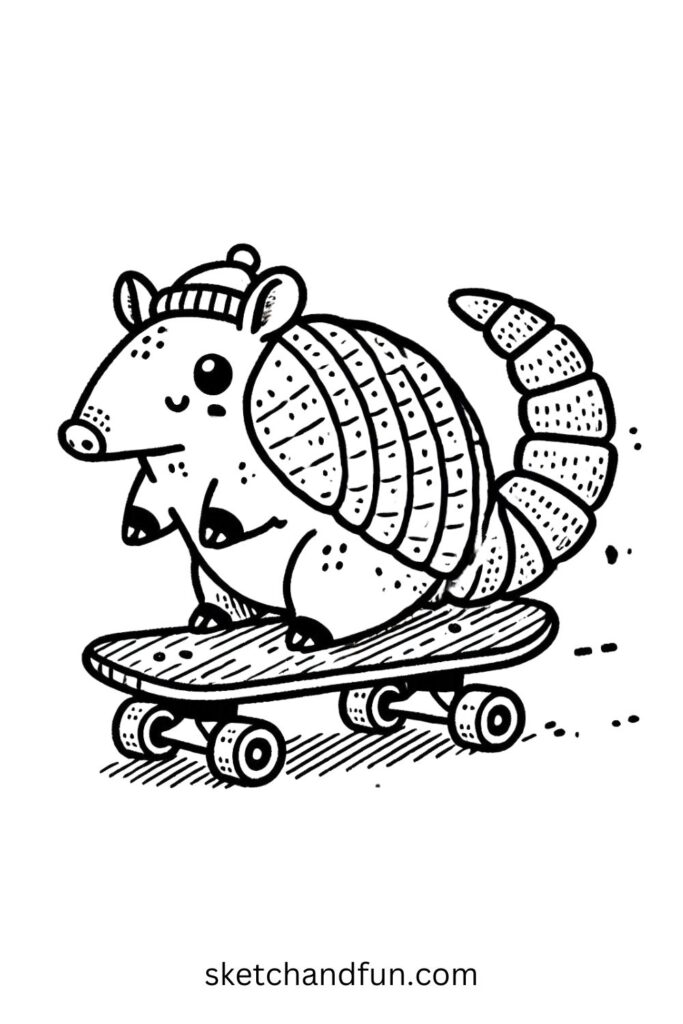 Skateboarding Armadillo 