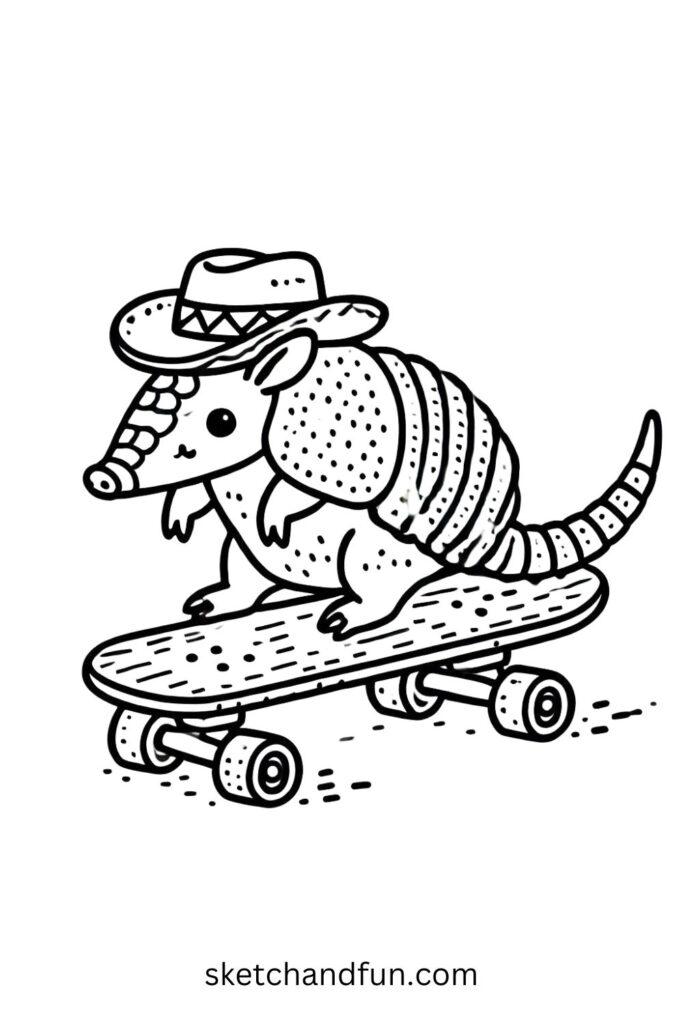 Skateboarding Armadillo 