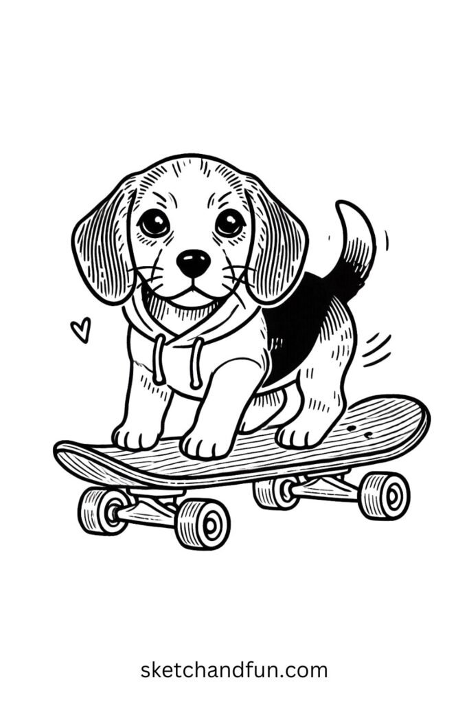 Beagle on a Skateboard