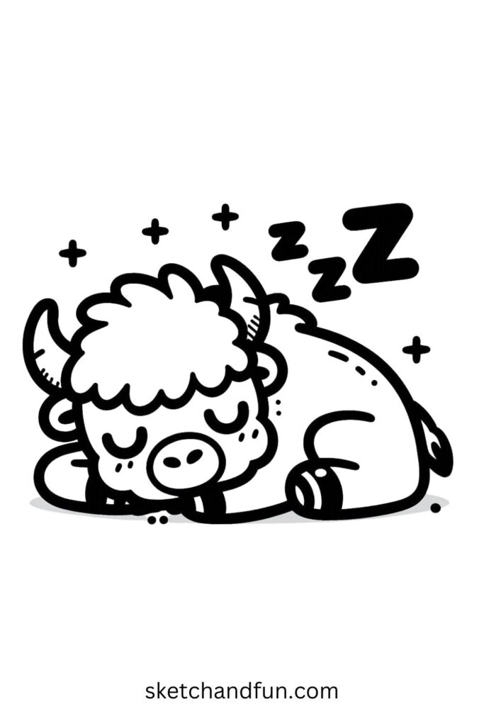 Sleeping Bison Drawing 