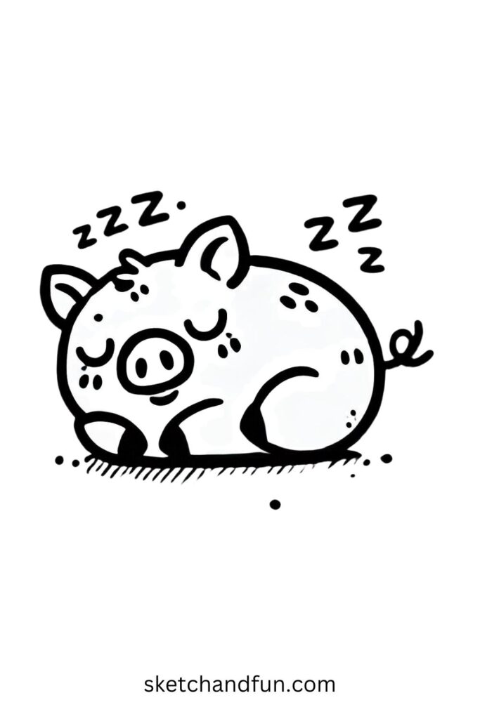 Sleeping Boar Drawing Easy