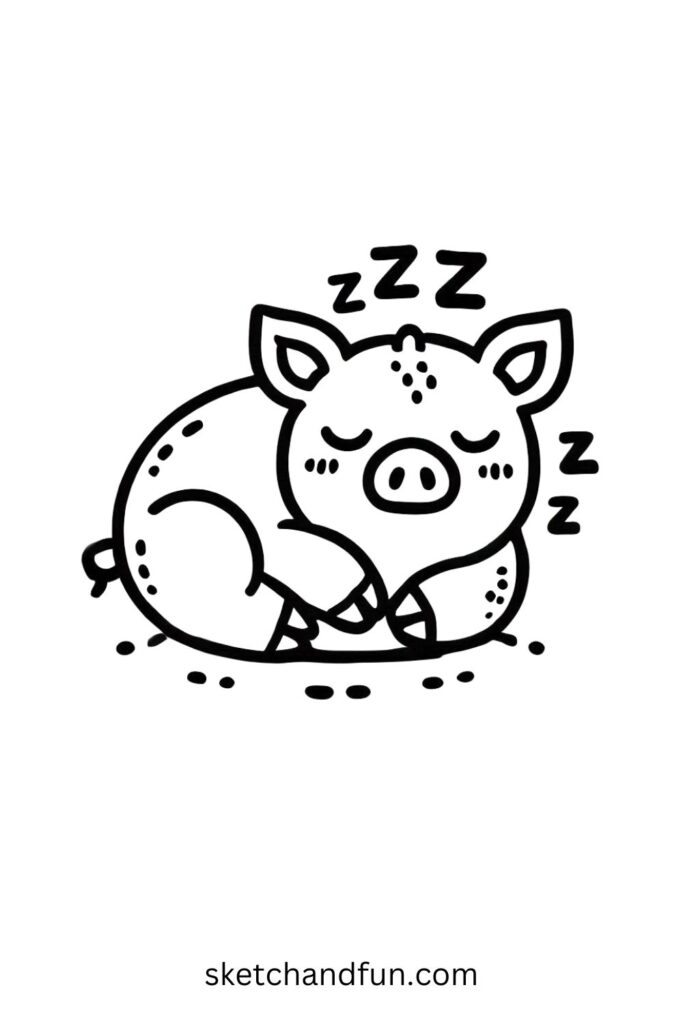 Sleeping Boar Drawing Easy