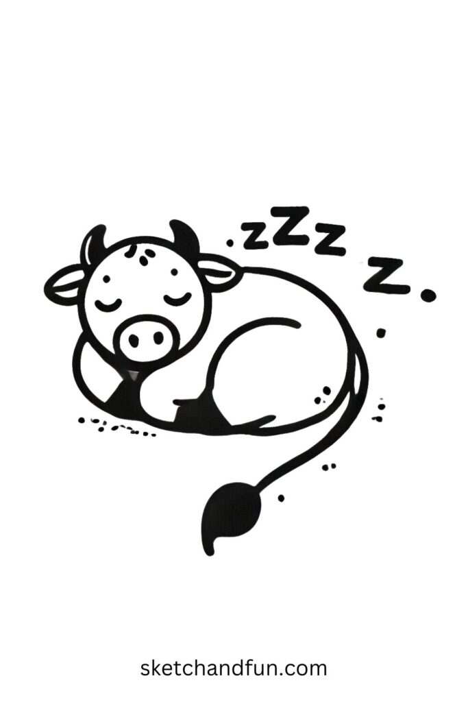 Sleeping Bull Drawing