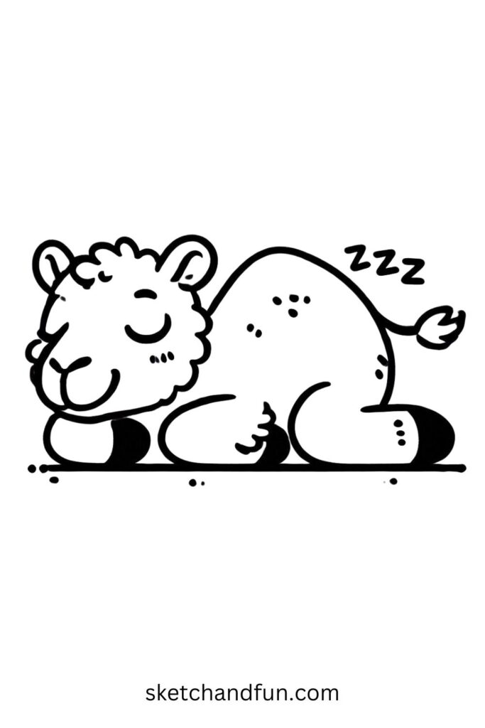 Sleeping Camel Drawing