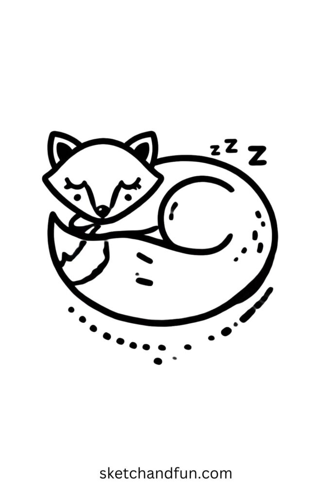 Sleeping Fox Drawing