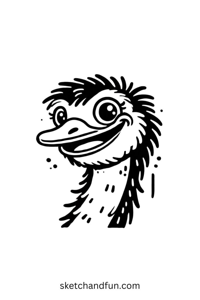 Smiley Emu Drawing