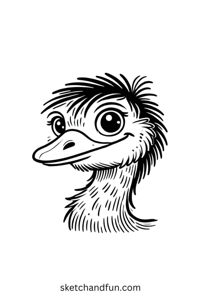 Smiley Emu Drawing