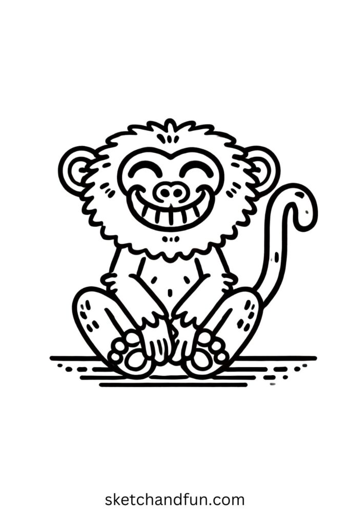 Smiling Baboon Drawing