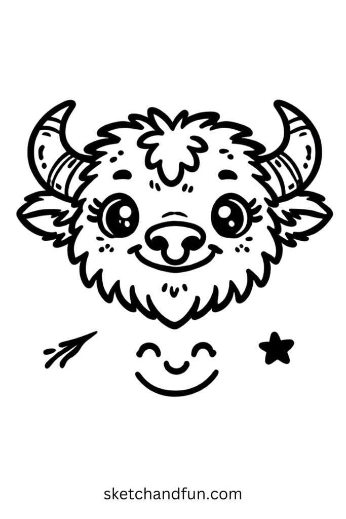 Smiling Bison Face 