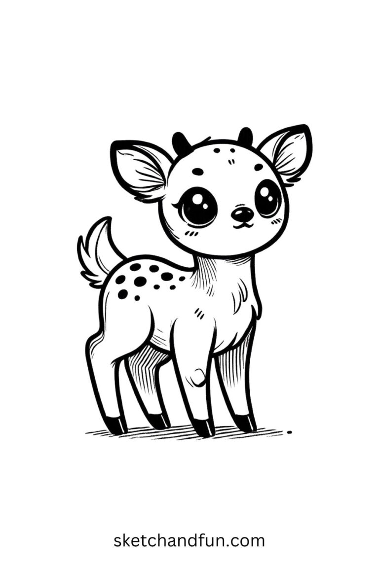 39+ Easy Cute Deer Drawing Ideas Sketch and Fun