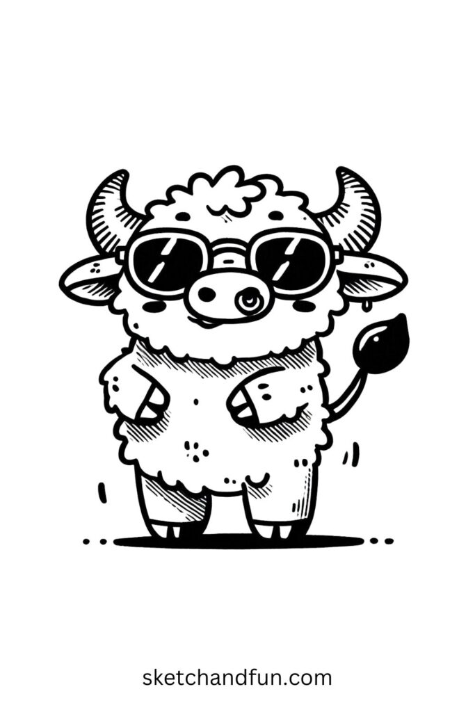 Buffalo with Sunglasses 