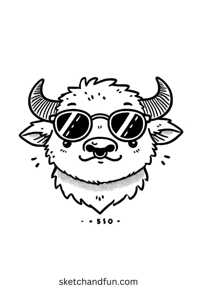 Buffalo with Sunglasses 