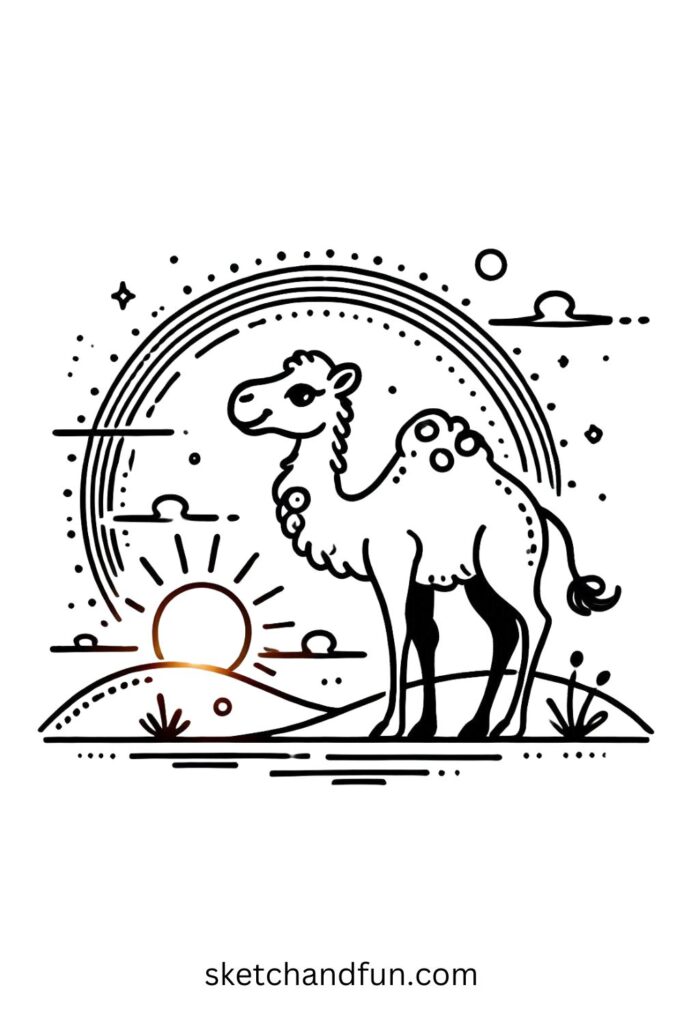 Camel in a Sunset