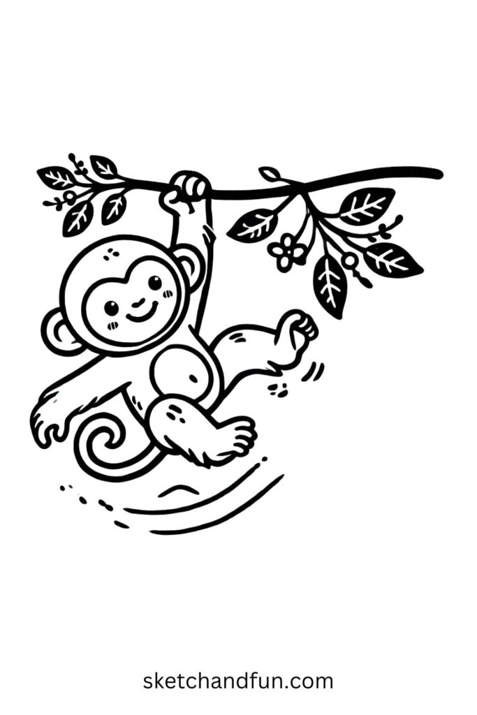 Swinging Monkey Drawing