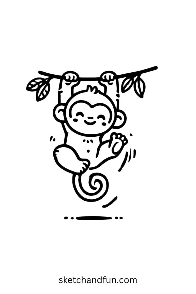 Swinging Monkey Drawing