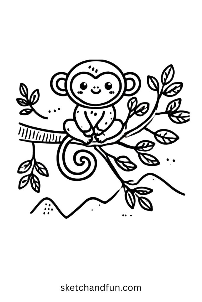 Monkey Sitting on a Tree Branch