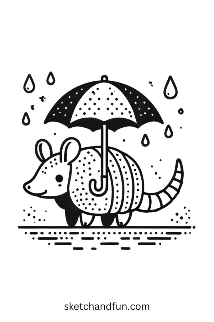 Armadillo Under an Umbrella 