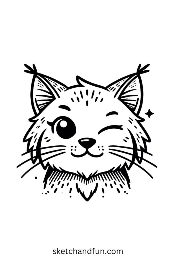 Winking Lynx with a Cheeky Grin