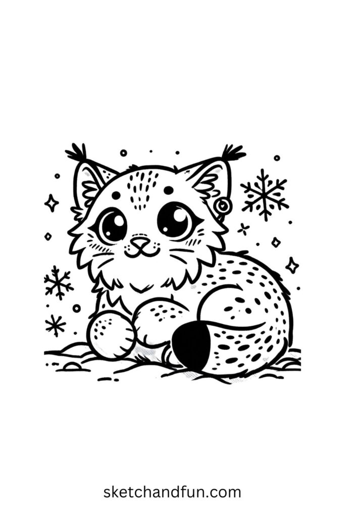 Winter Lynx with a Cozy Scarf 